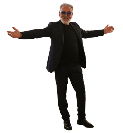 Dino with arms outstretched